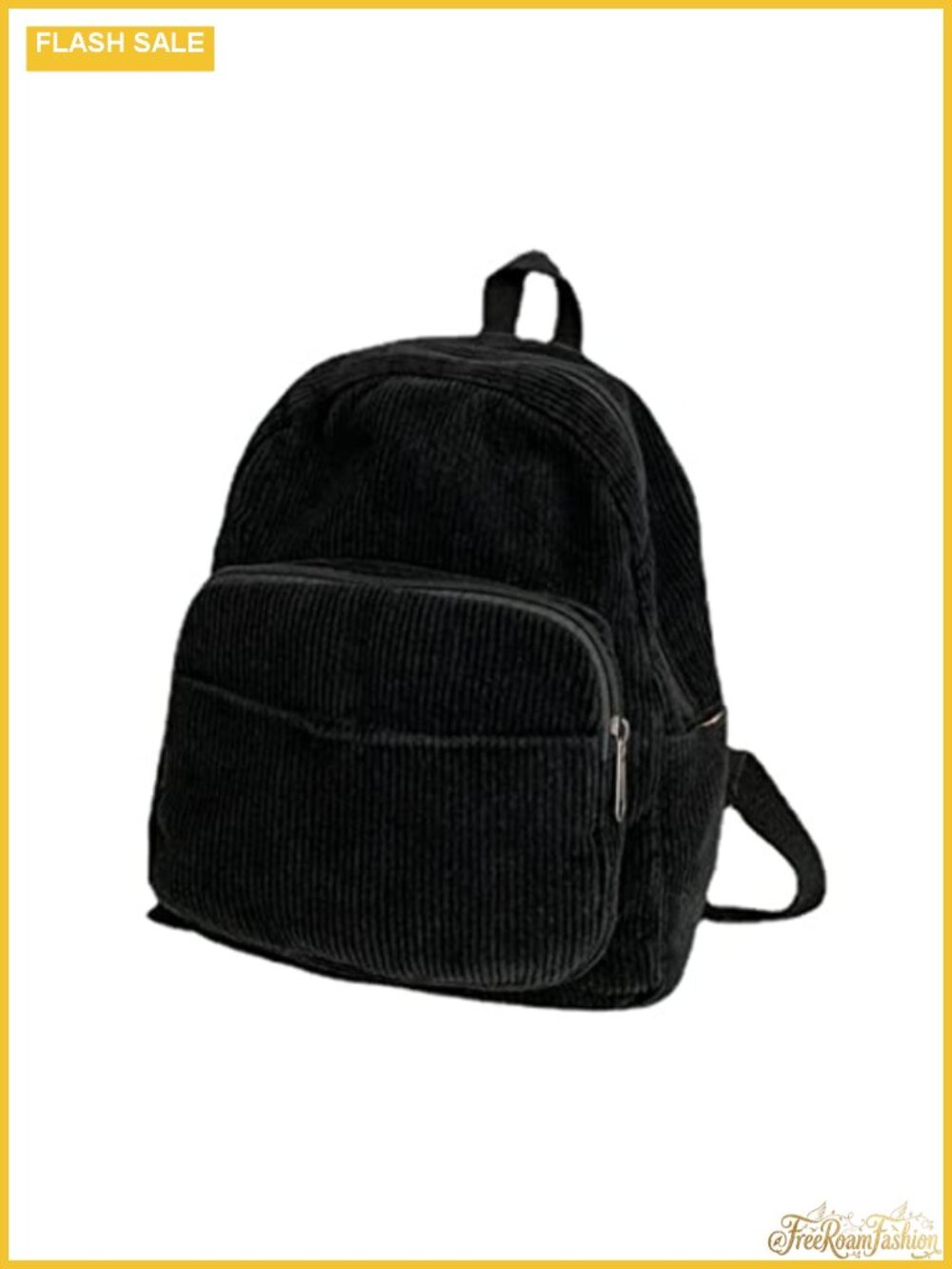 Women's Corduroy Mini Backpack - Cute Small Aesthetic Bookbag with Multiple